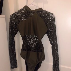 Military green LA designs dance leotard